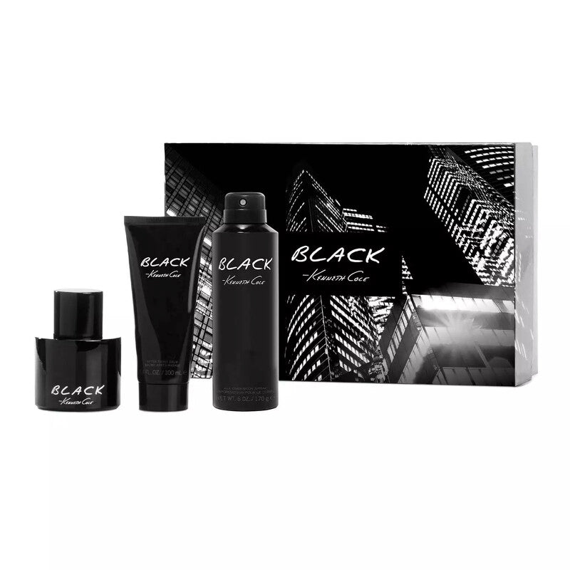 Kenneth Cole Black 100ml EDT 3pc Set (M)