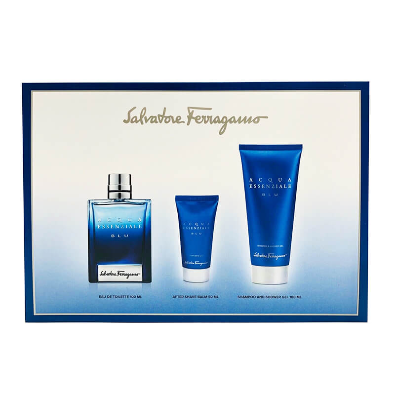 Salvatore Ferragamo Acqua Essenziale Blu 3pc Set 100ml EDT (M)