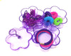 Kid Sparkling Hair Accessory Set Kit - Purple Flower