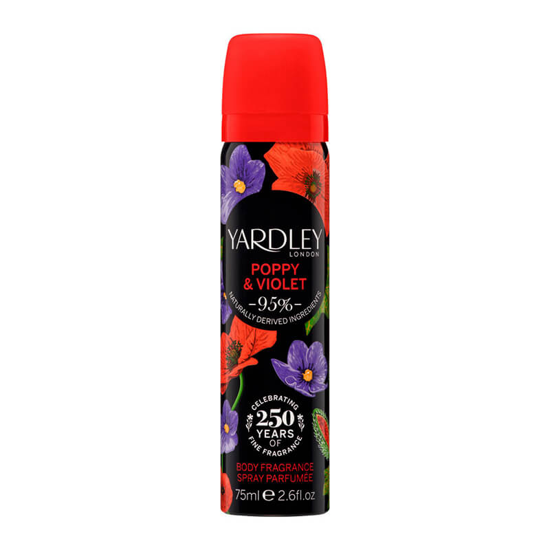 Yardley Poppy &amp; Violet Body Fragrance 75ml (L) SP