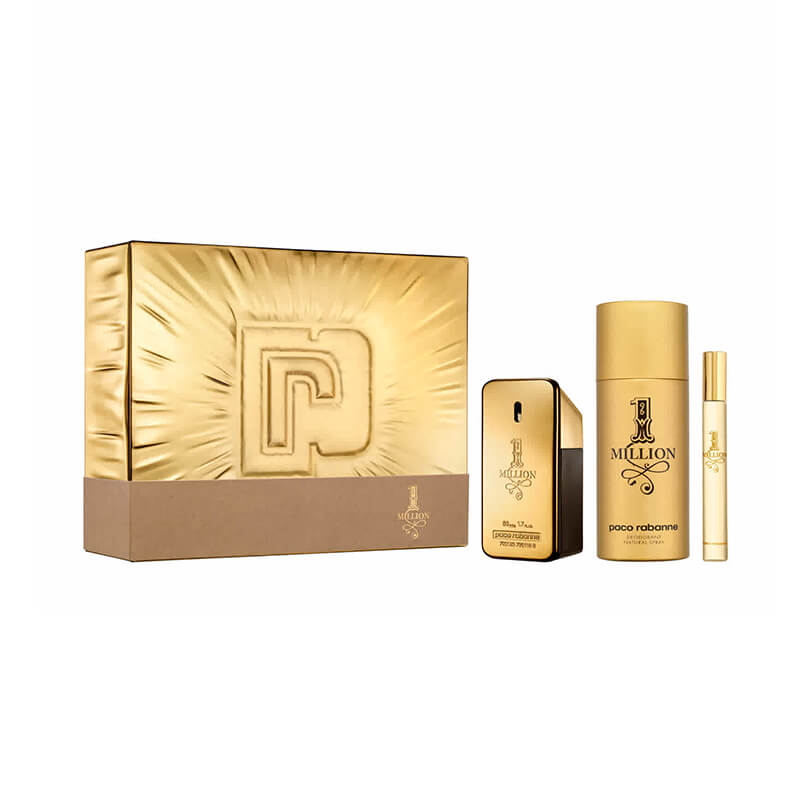 Paco Rabanne 1 Million 3pc Set 100ml EDT (M)