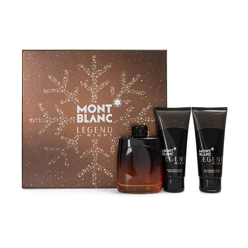 Montblanc Legend Night With Shower Gel 3pc Set 100ml EDP (M)