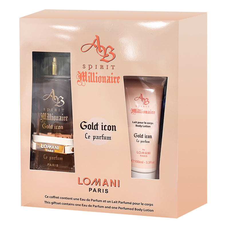 Lomani AB Spirit Millionaire Gold Icon Le Parfum Gift Set 