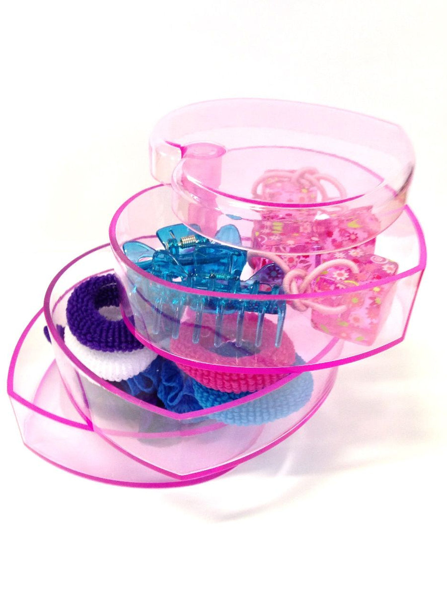 Kid Sparkling Hair Accessory Set Kit - Pink Heart