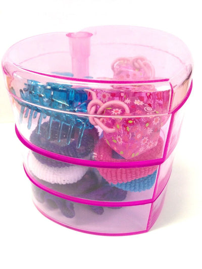Kid Sparkling Hair Accessory Set Kit - Pink Heart