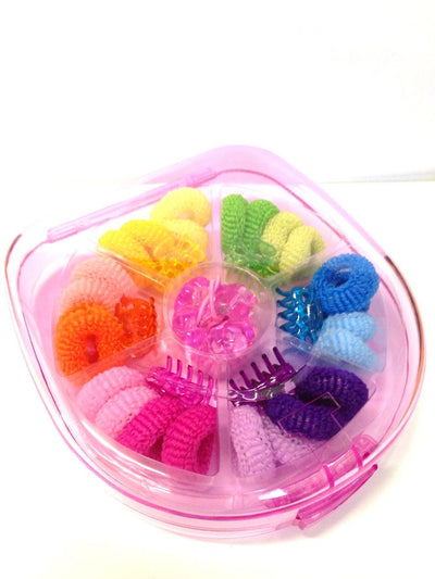 Kid Sparkling Hair Accessory Set Kit - Pink Platter