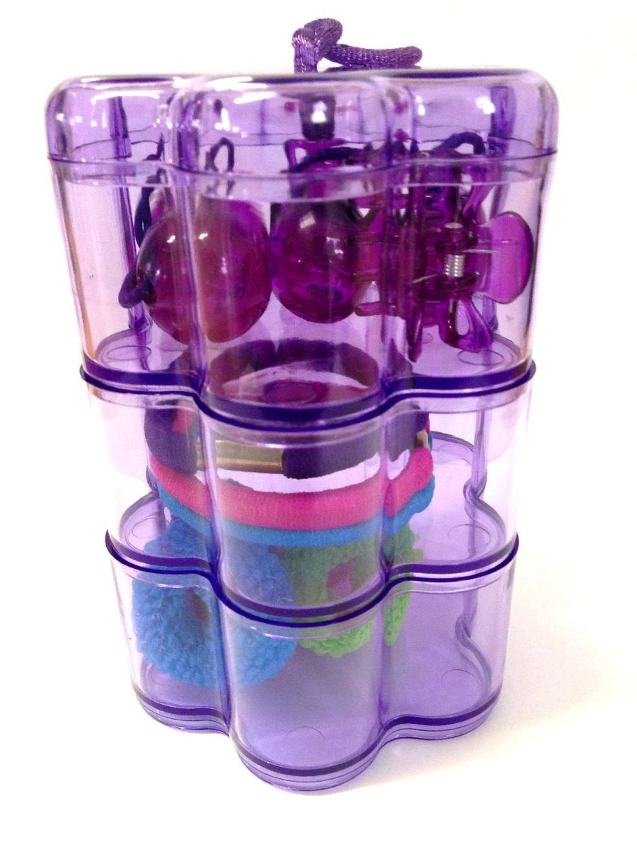 Kid Sparkling Hair Accessory Set Kit - Purple Flower